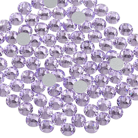 Beadsland 1440pcs Flat Back Crystal Rhinestones Round Gems for Nail Art and Craft Glue Fix, Violet,SS8,2.3-2.5mm