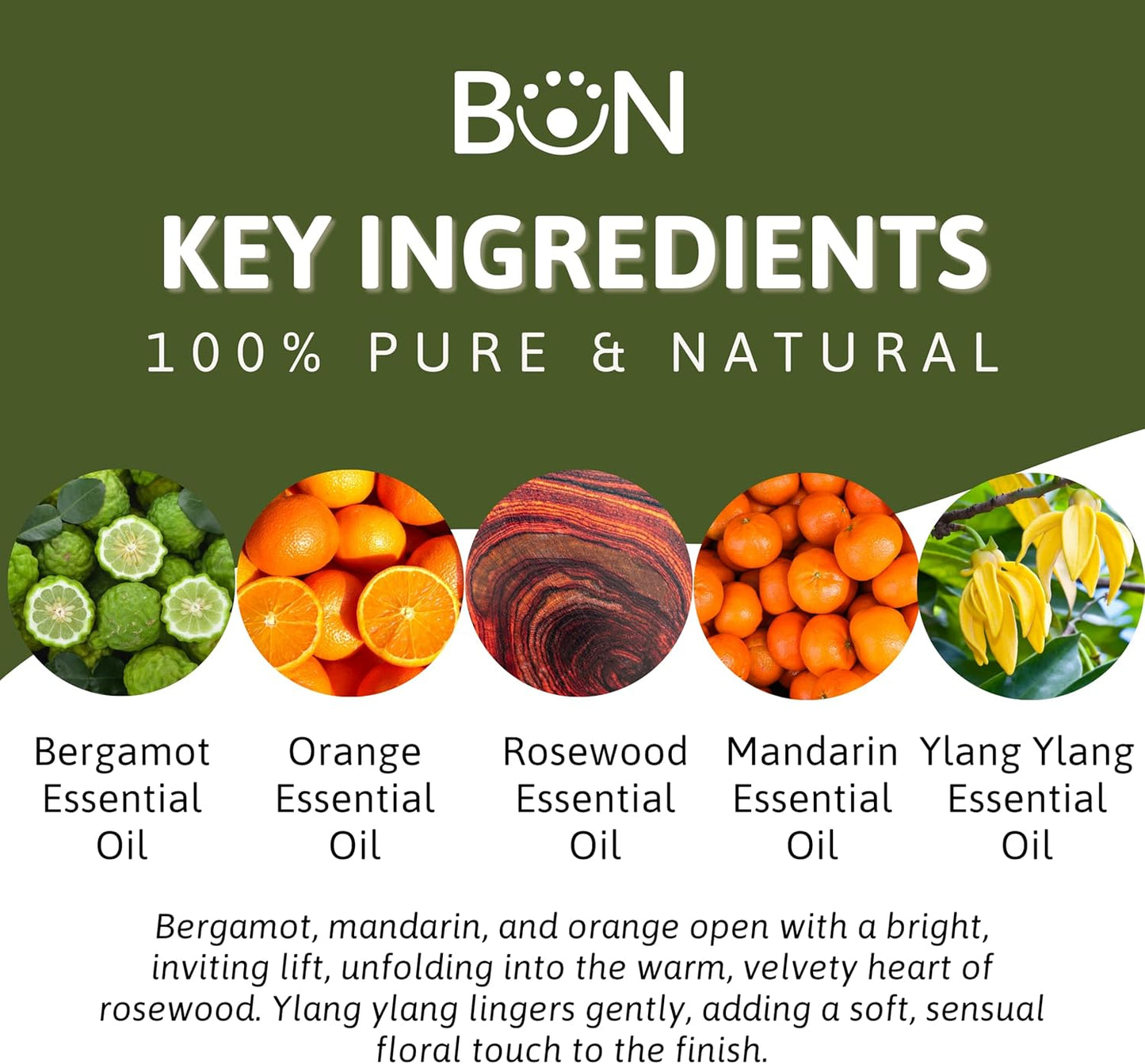 Sensuality Essential Oil Blend – Ylang Ylang, Bergamot, Mandarin, Orange & Rosewood – 100% Pure for Diffuser, Massage, Mood & Self-Care – Romantic Aromatherapy