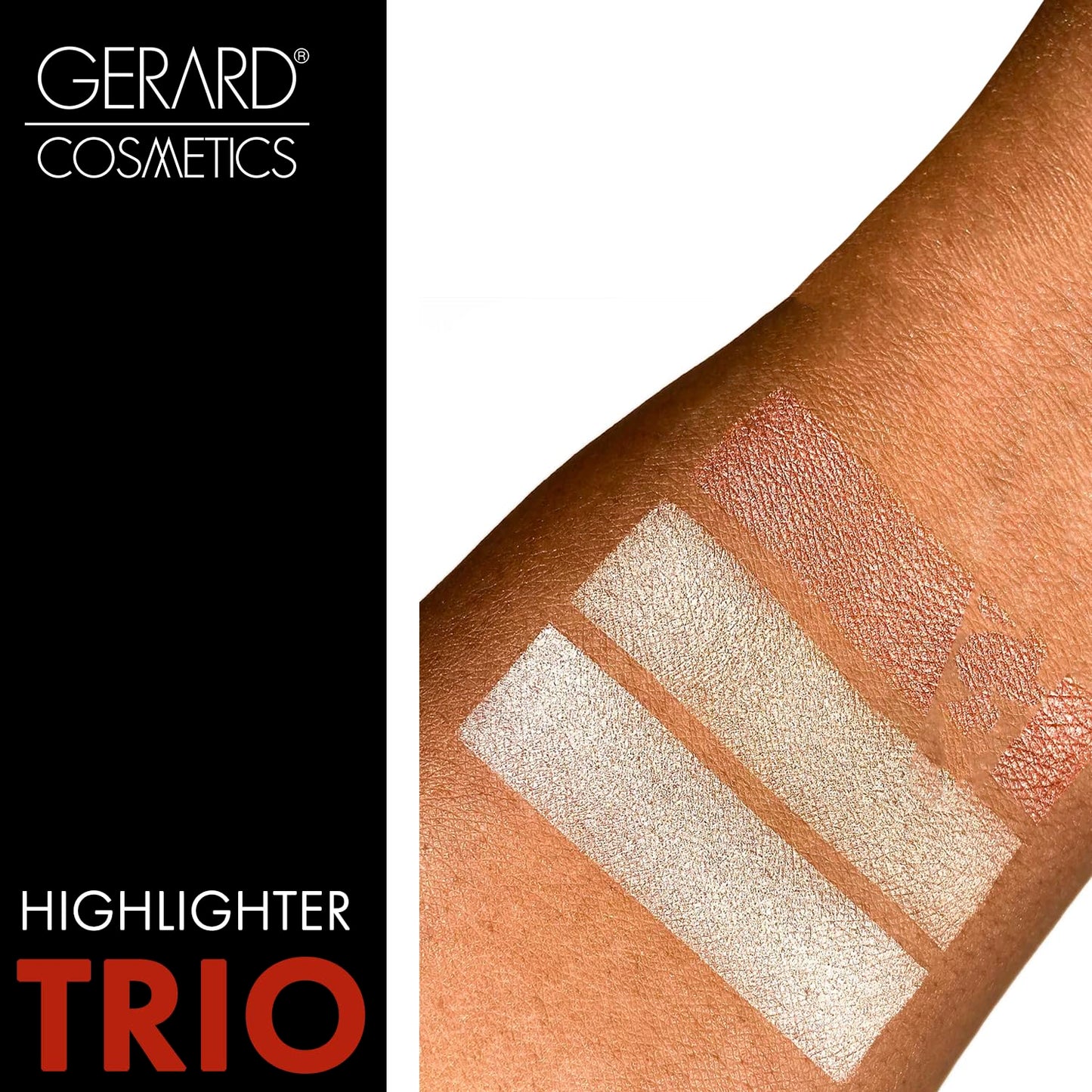 Makeup Highlighter Palette Trio (Starstruck) by Gerard Cosmetics | Vegan Powder Highlighter Makeup Palette with Three Luminous Shades | Cruelty Free and Made in the USA