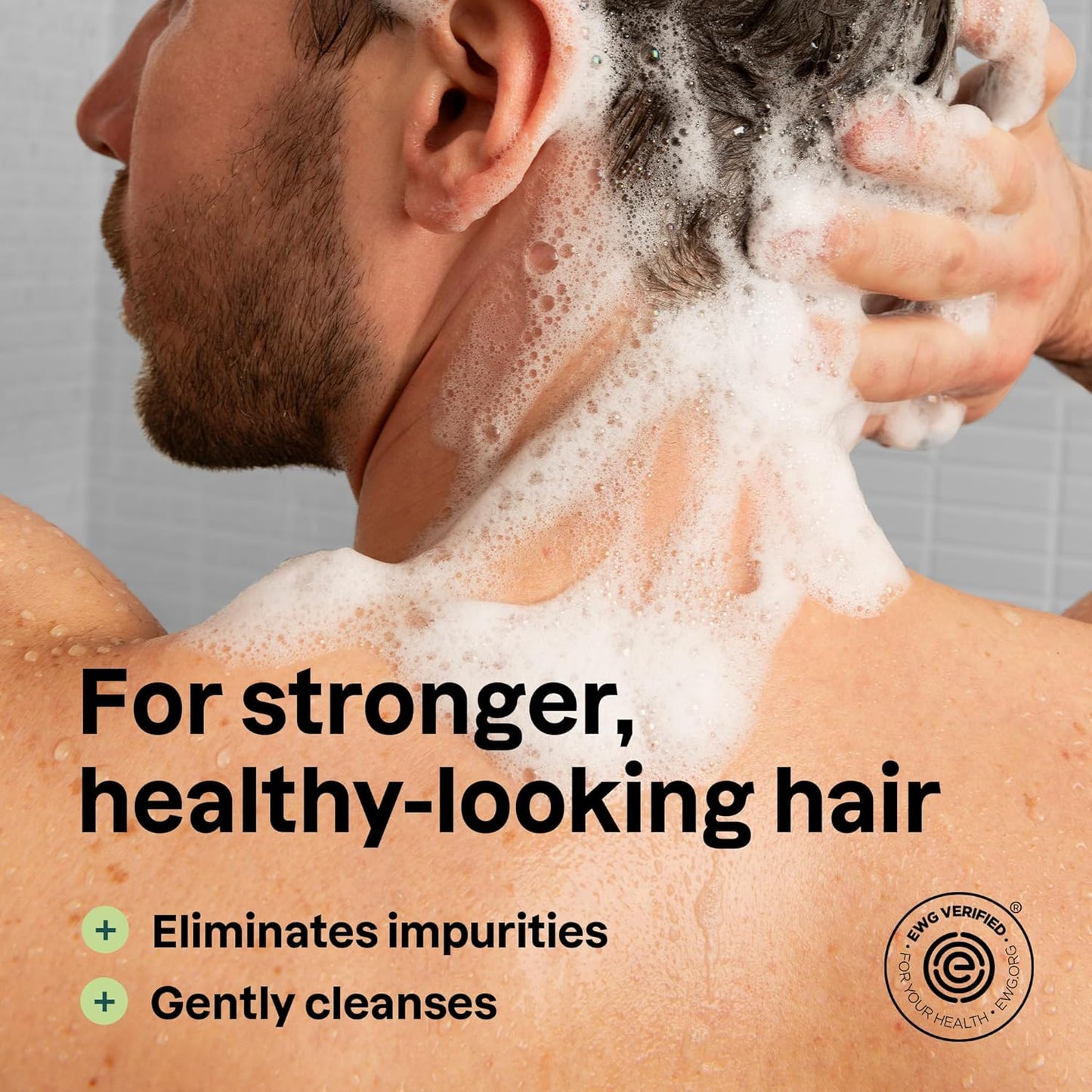 ATTITUDE Men's Shampoo and Conditioner 2-in-1, Fortifying For Fragile Hair, With Caffeine and Green Tea, 97% Natural Origin Ingredients, EWG Verified, Matcha & Bergamot, 14 Fl Oz