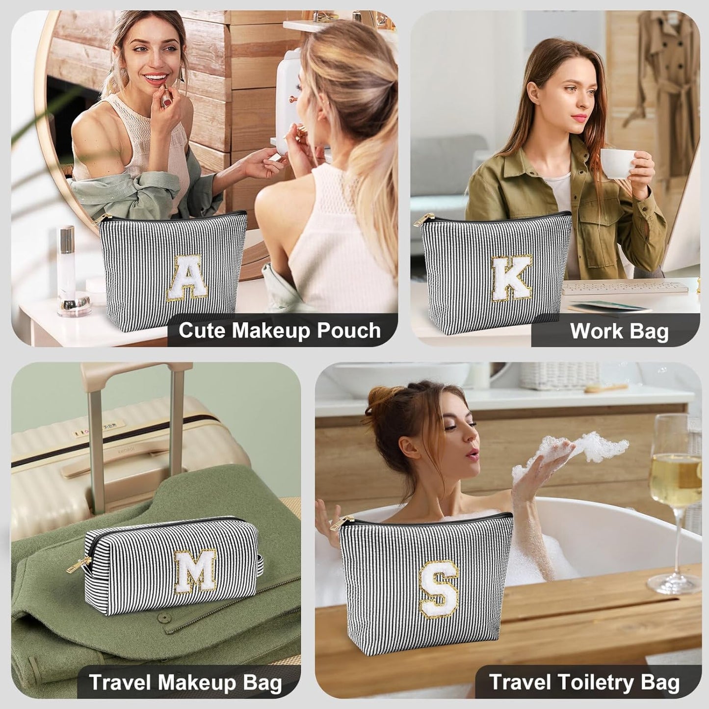 YOOLIFE Personalized Gifts for Women, Cute Travel Makeup Bag Daughter Niece Gifts Cosmetic Bag Skin Care Bag Sister Wife Friend Teacher Engagement Wedding Gifts for Women Mother'S Day Thank You Gift P