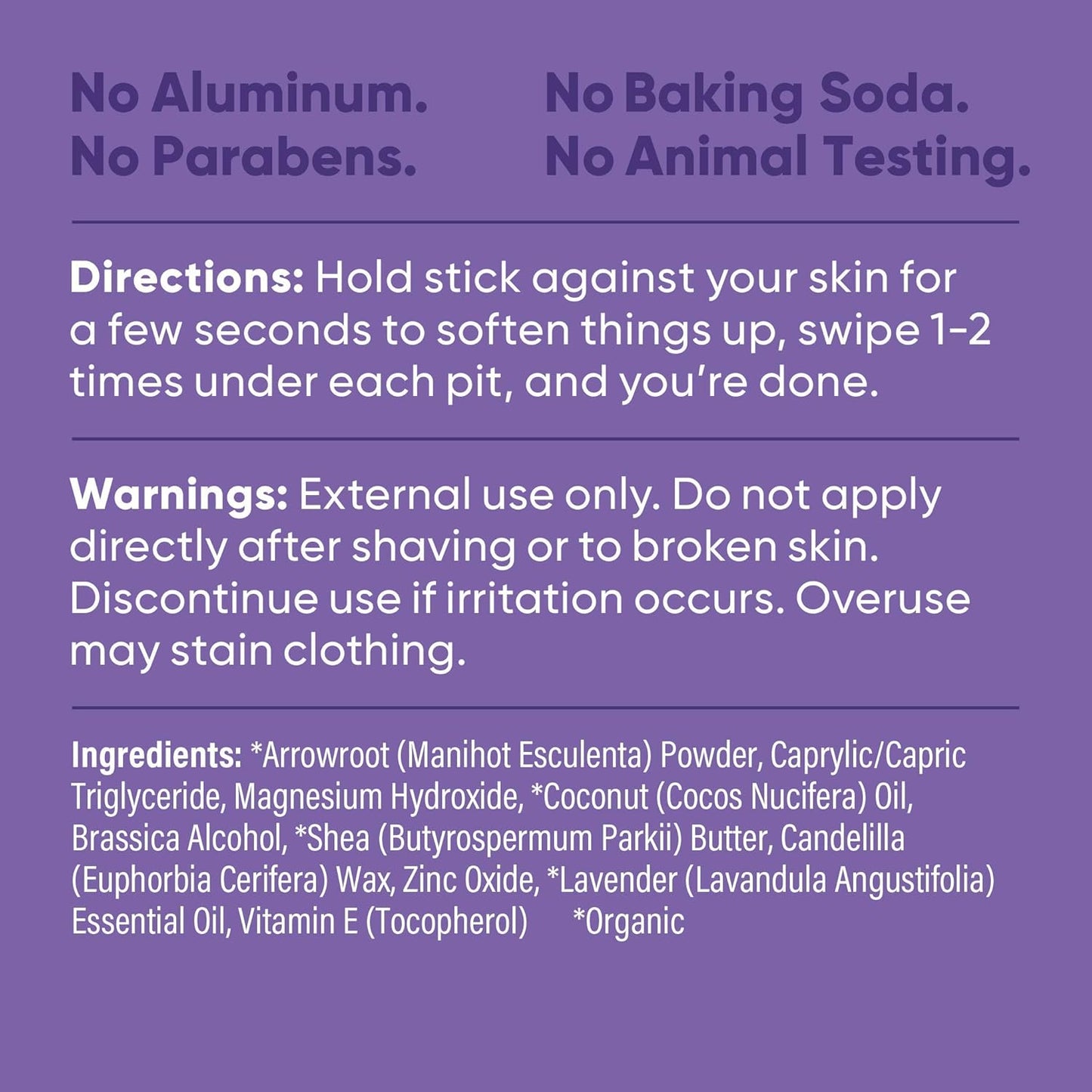 Pretty Frank Natural Aluminum-Free Deodorant Stick, Baking Soda-Free, Lavender (1-Pack) | Sensitive Skin Friendly, Effective Odor Control for Women & Men, Organic Ingredients and Essential Oils