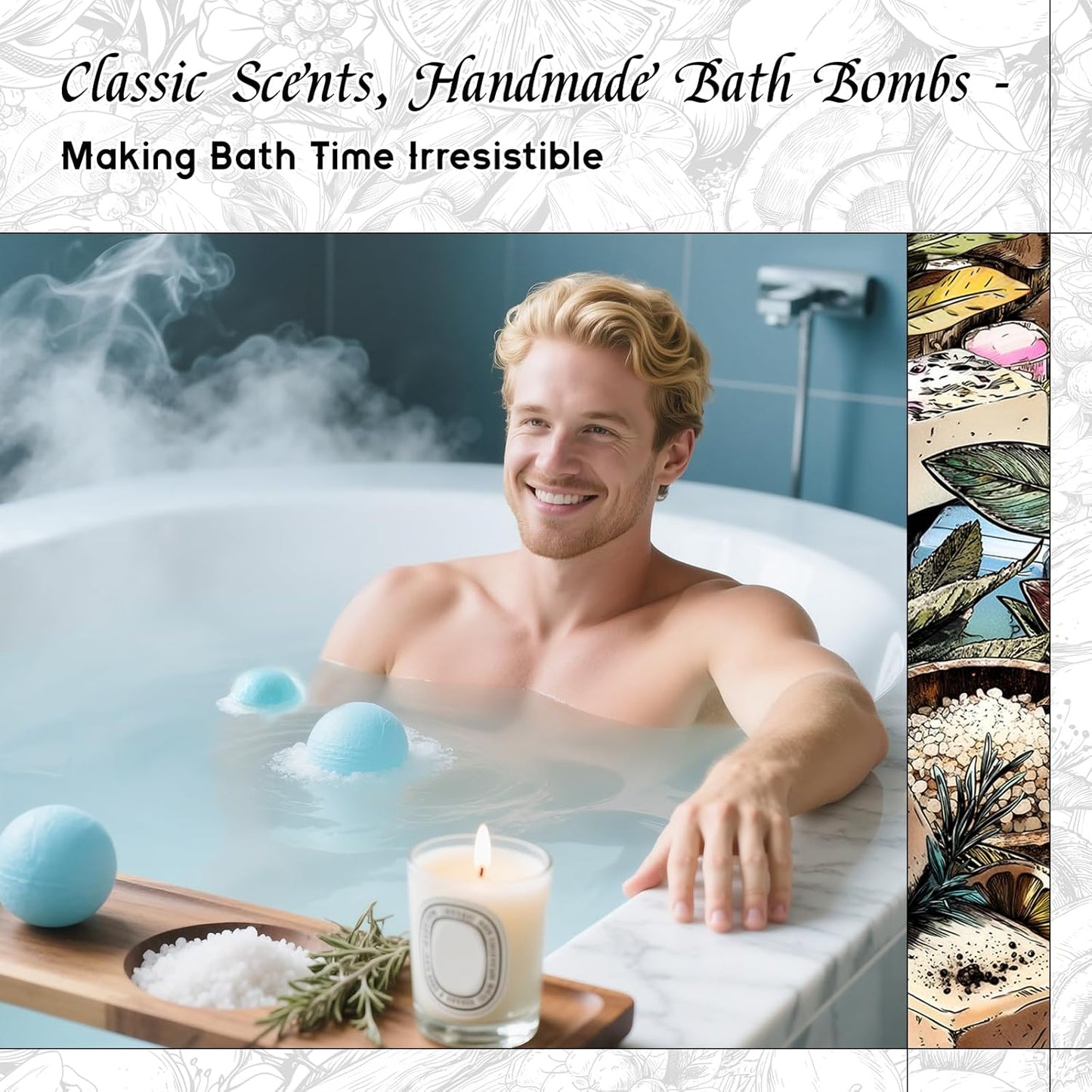 HIQILI Sea Salt Sage Fragrance Oil for Diffuser Use, Candle Making Scents, Soap Making Supplies, Car/Hotel Collection Diffuser Oil - 1 Fl Oz