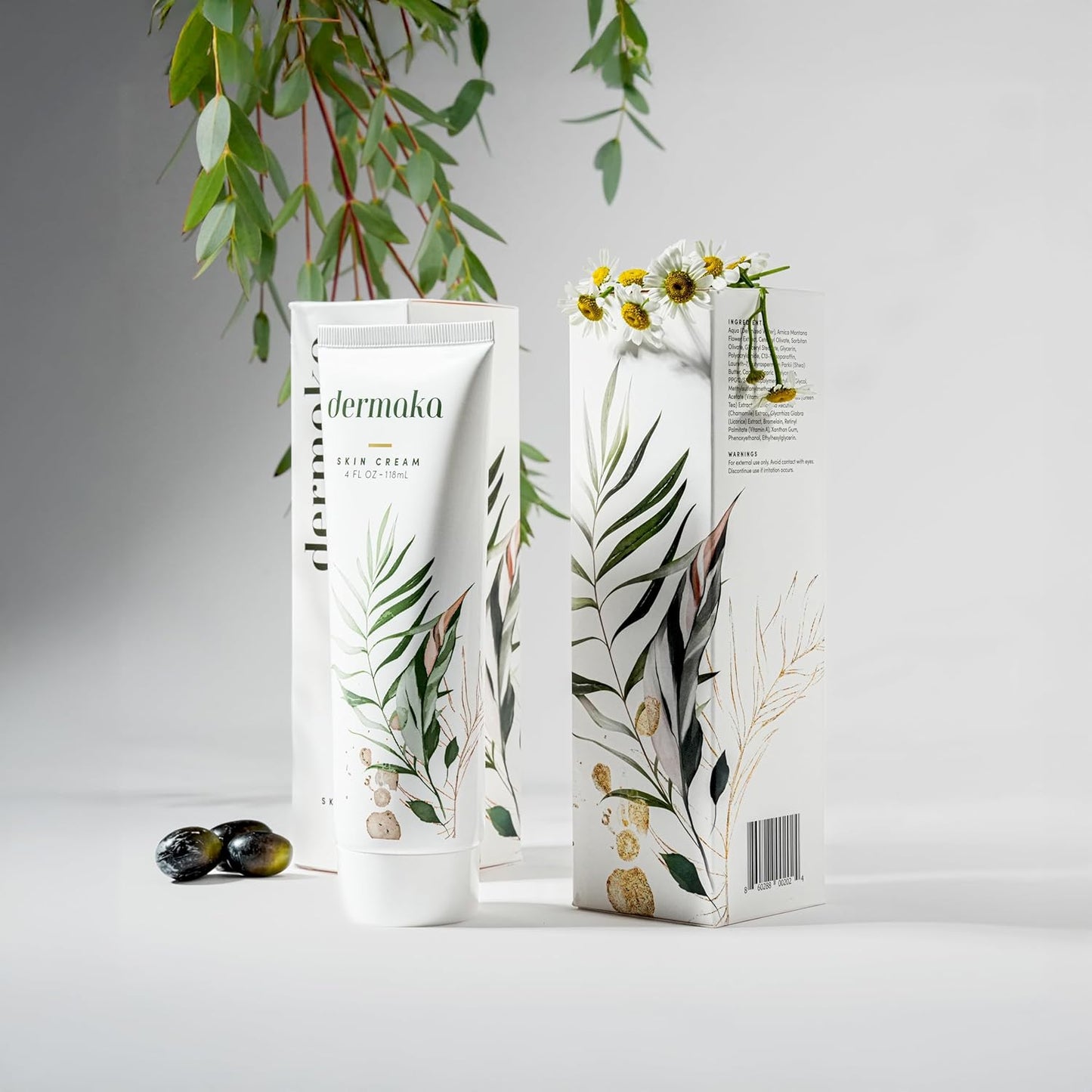 Dermaka All-Natural Skin Soothing Cream 4 Ounce – Moisturizing Lotion with Arnica, Green Tea, Chamomile & Vitamin E – Hydrating, Fast-Absorbing & Non-Greasy Formula for Healthy-Looking Skin