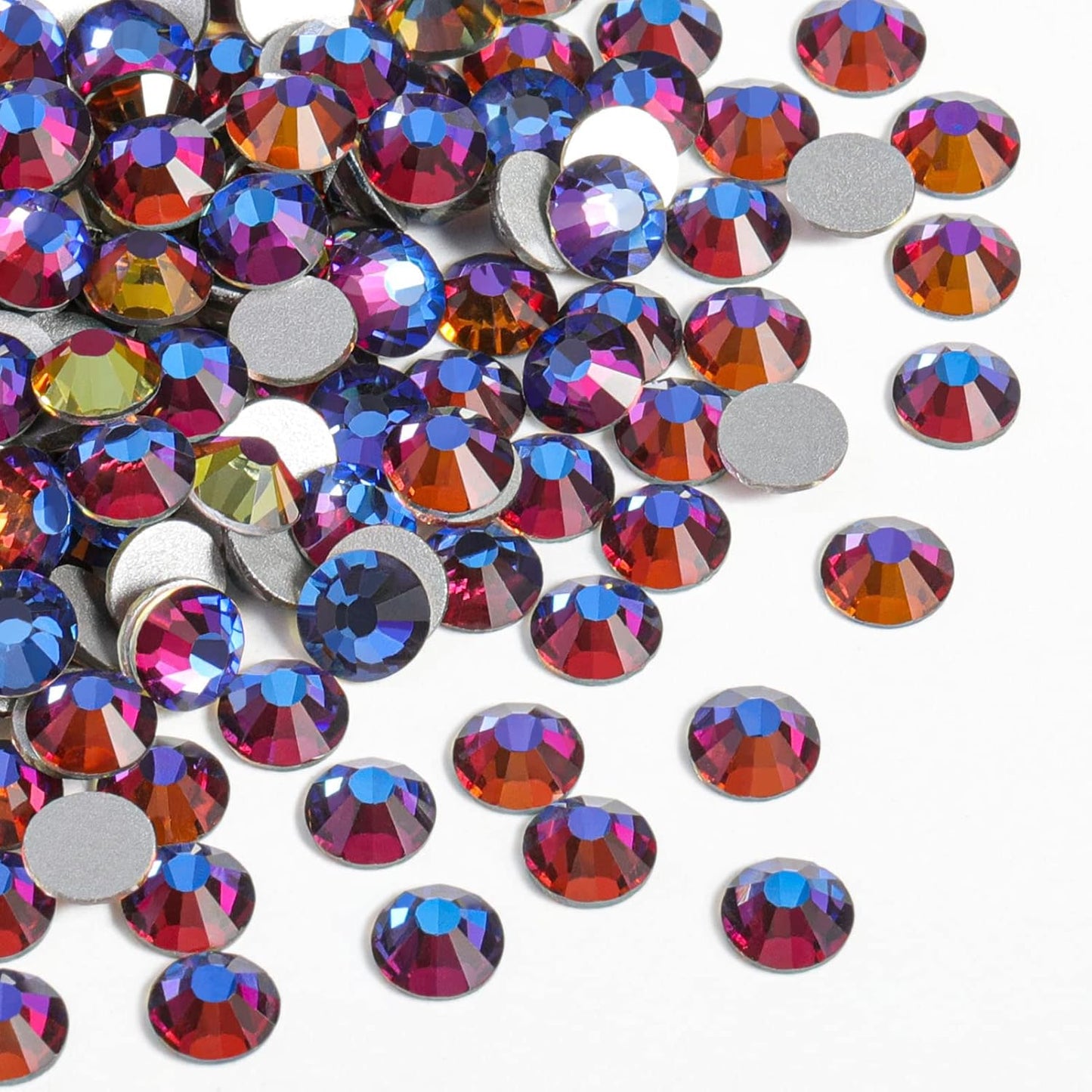 beadsland Flat Back Crystal Rhinestones Round Gems, Blue Volcano (4.6-4.8mm) SS20/1440pcs