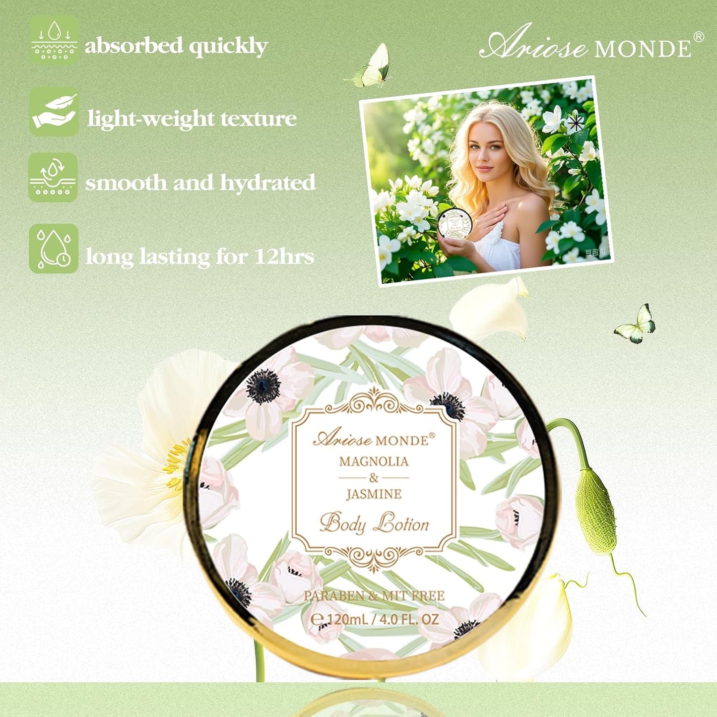 Spa Gifts for Women, Bath Sets, 7Pcs Spa Gift Set w/Shower Gel, Bubble Bath, Bath Salts, Bath Bomb, Body Lotion, Christmas Gifts for Women, Magnolia & Jasmine Bath Set