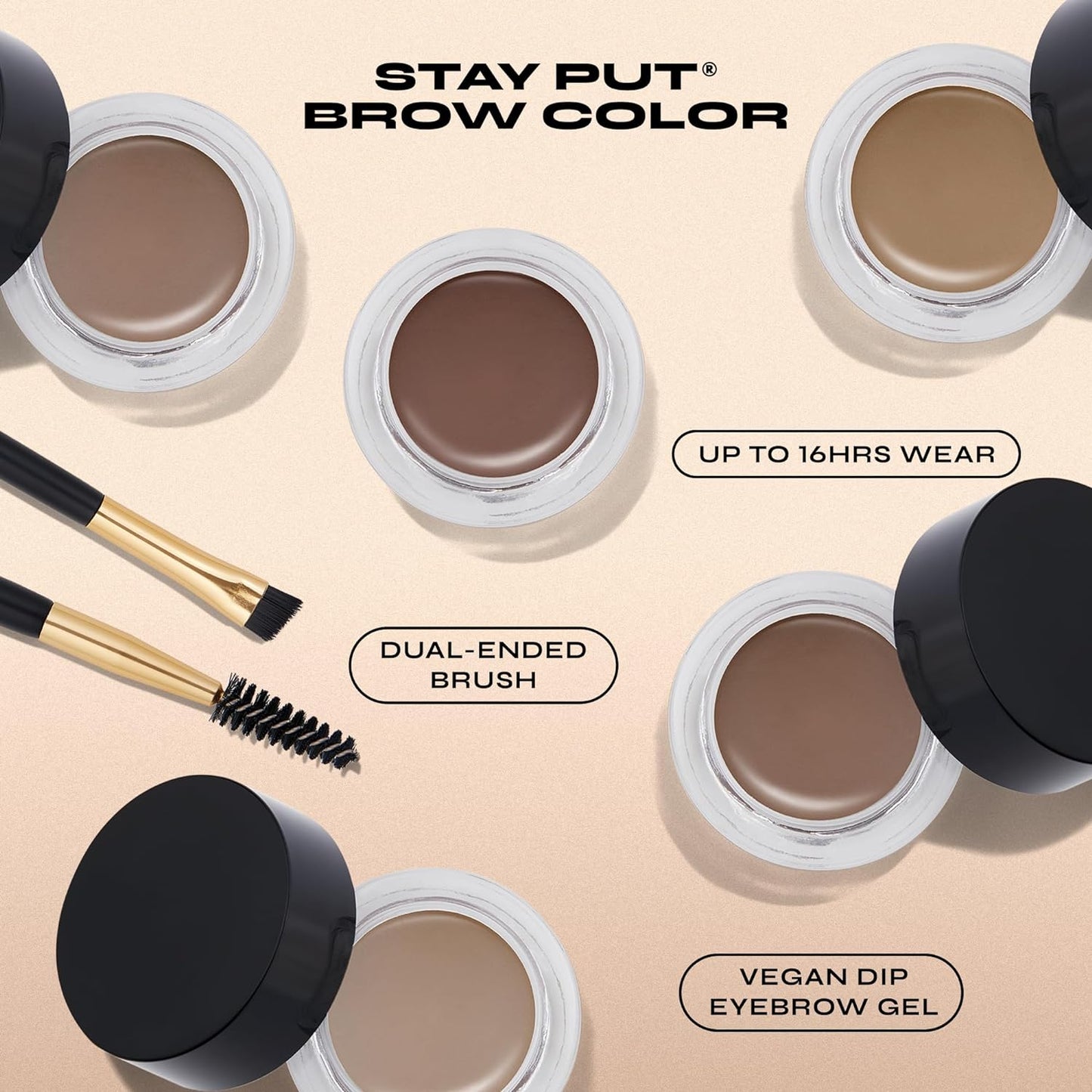 Milani Stay Put Brow Color - Medium Brown (0.09 Ounce) Vegan, Cruelty-Free Eyebrow Color that Fills and Shapes Brows…