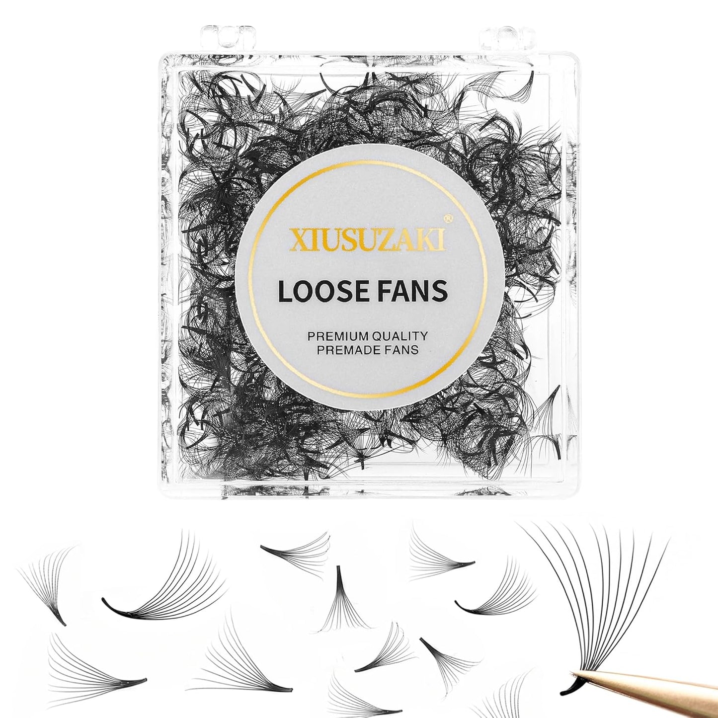 Premade Fans Eyelash Extensions 600 Fans 5D Premade Lash Fans Volume Lash Extensions 0.07 Thickness Eyelash Extension D Curl 12mm Fluffy Soft Handmade Loose Fan(600Fans-5D-0.07-D,12mm)