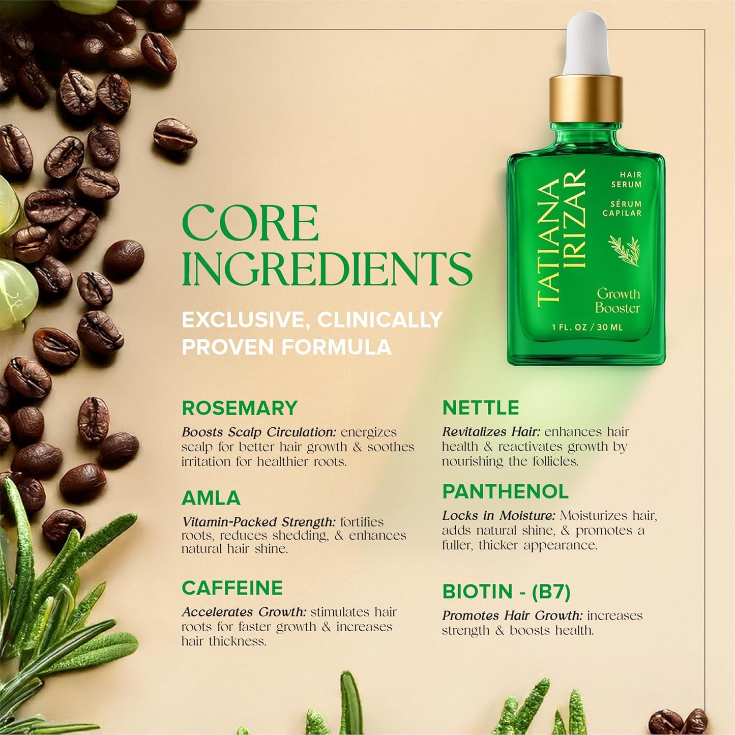 Hair Serum for Hair Growth Serum Women Made in USA - Scalp Serum for Hair Growth Non-Greasy Rosemary & Amla Hair Care - Natural 1 Fl.Oz Hair Loss Treatments for Women Regrowth Treatment