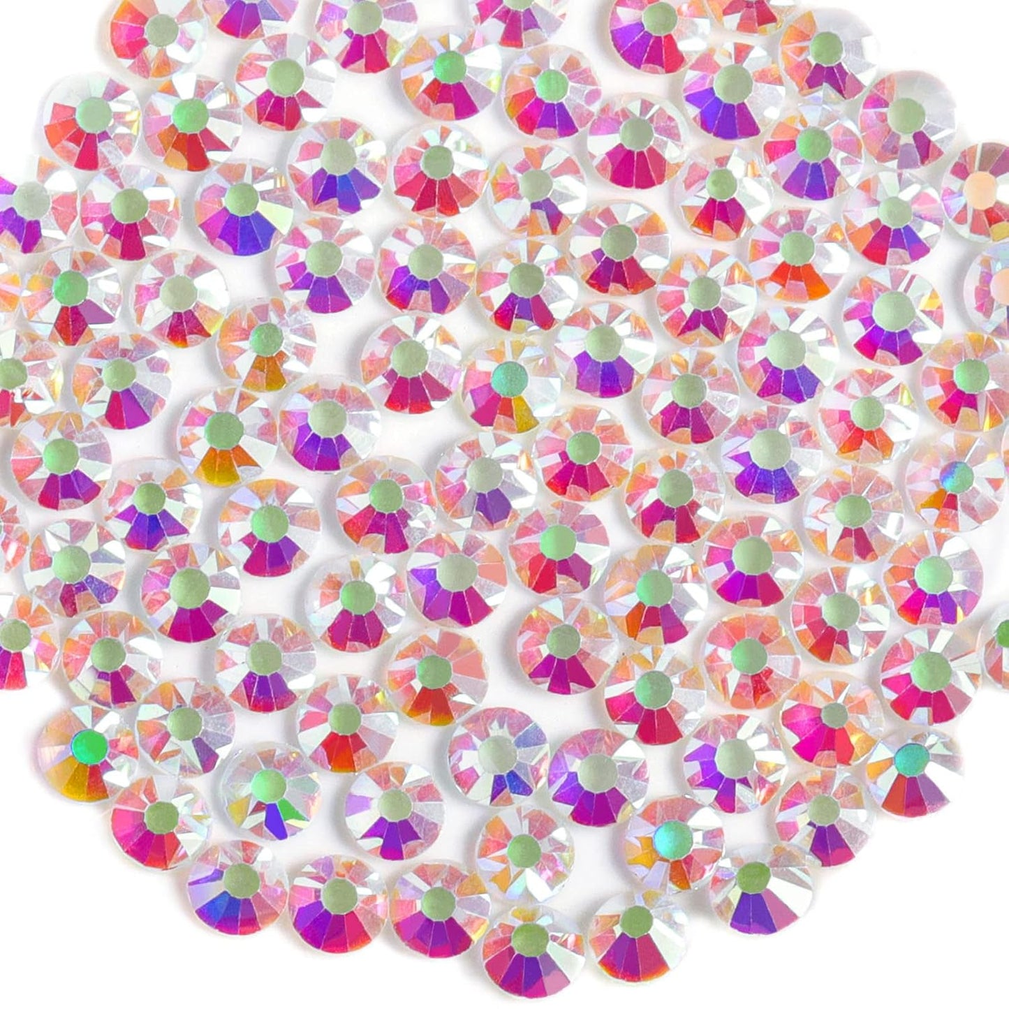 Beadsland 1440 Pieces Flat Back Crystal Rhinestones Round Gems, Transparent AB,SS12,3.0-3.2mm