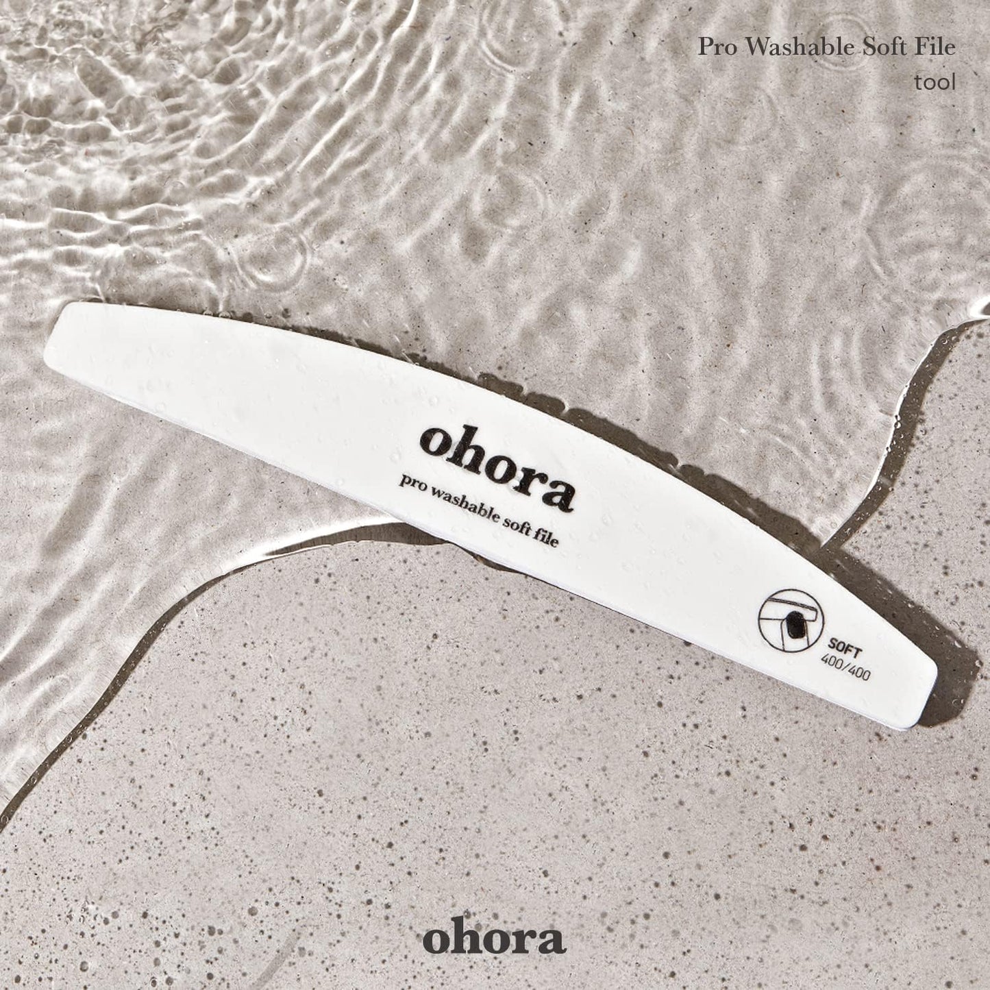 ohora Care Pro Washable Nail File (Soft) - Nail Shaper & Trimmer, Two-Sided Fine Grit for Smoother Buff, Creates a Consistent Flawless Finish, Professional Salon Quality Tool