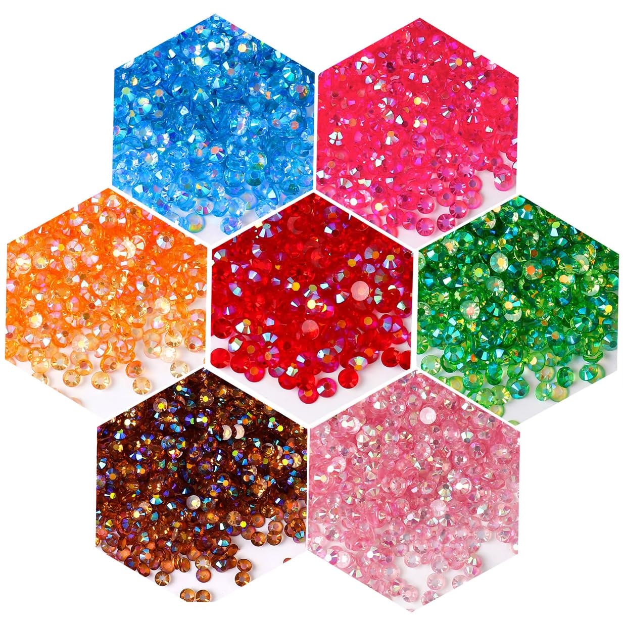 1000 Pieces SS20 5mm Flatback Rhinestones AB Clear Round Gems Crystals for Nail Art DIY Crafts Clothes Shoes Bags （Transparent Light Rose Red AB）