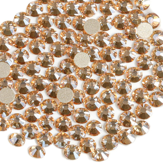 Beadsland 288 Pieces Flat Back Crystal Rhinestones Round Gems,Golden Shadow,SS30,6.3-6.5mm