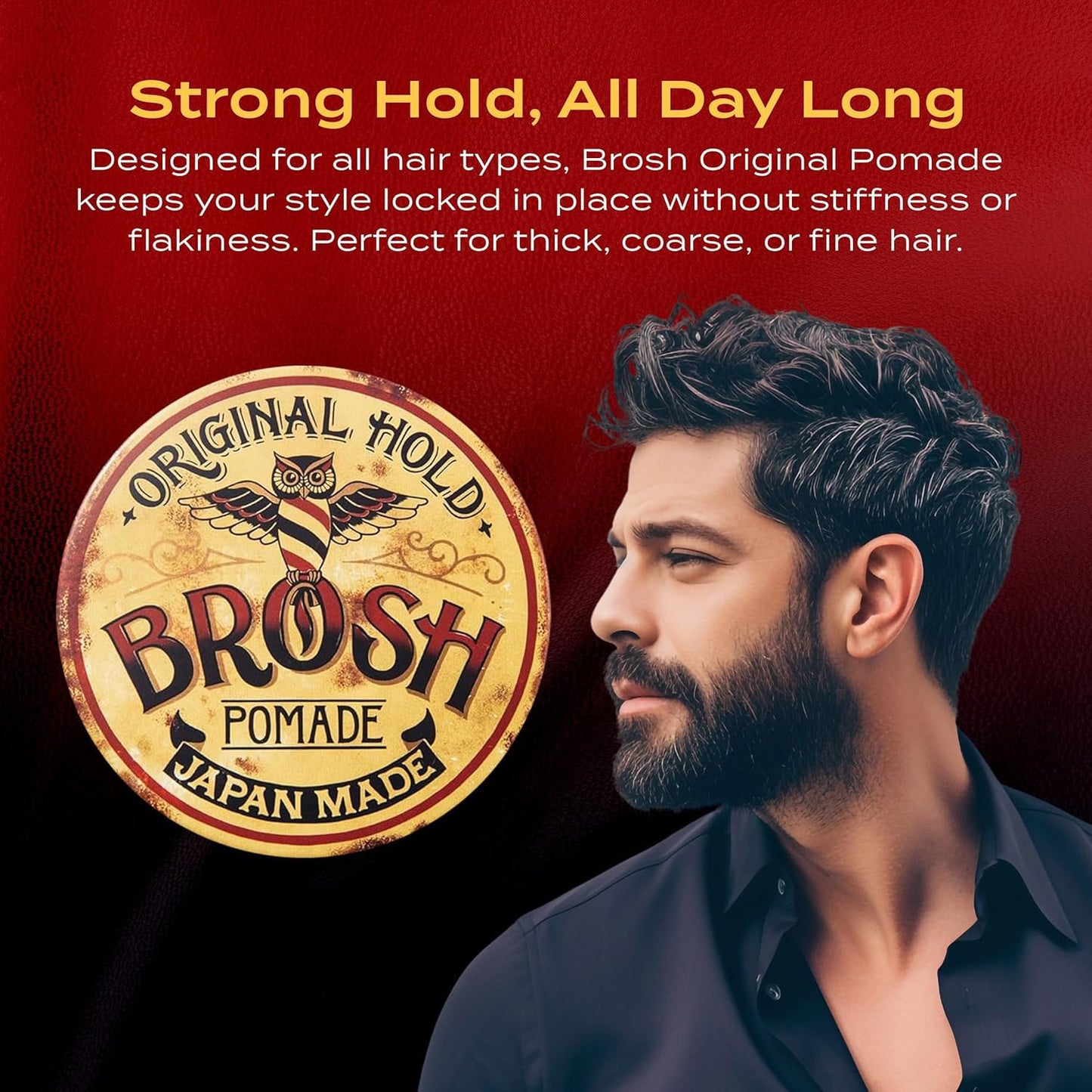 Original Pomade with Strong Hold & Classic Shine, Lightweight Water-Based Hair Styling Cream for Men, 1.4 Oz Travel Size