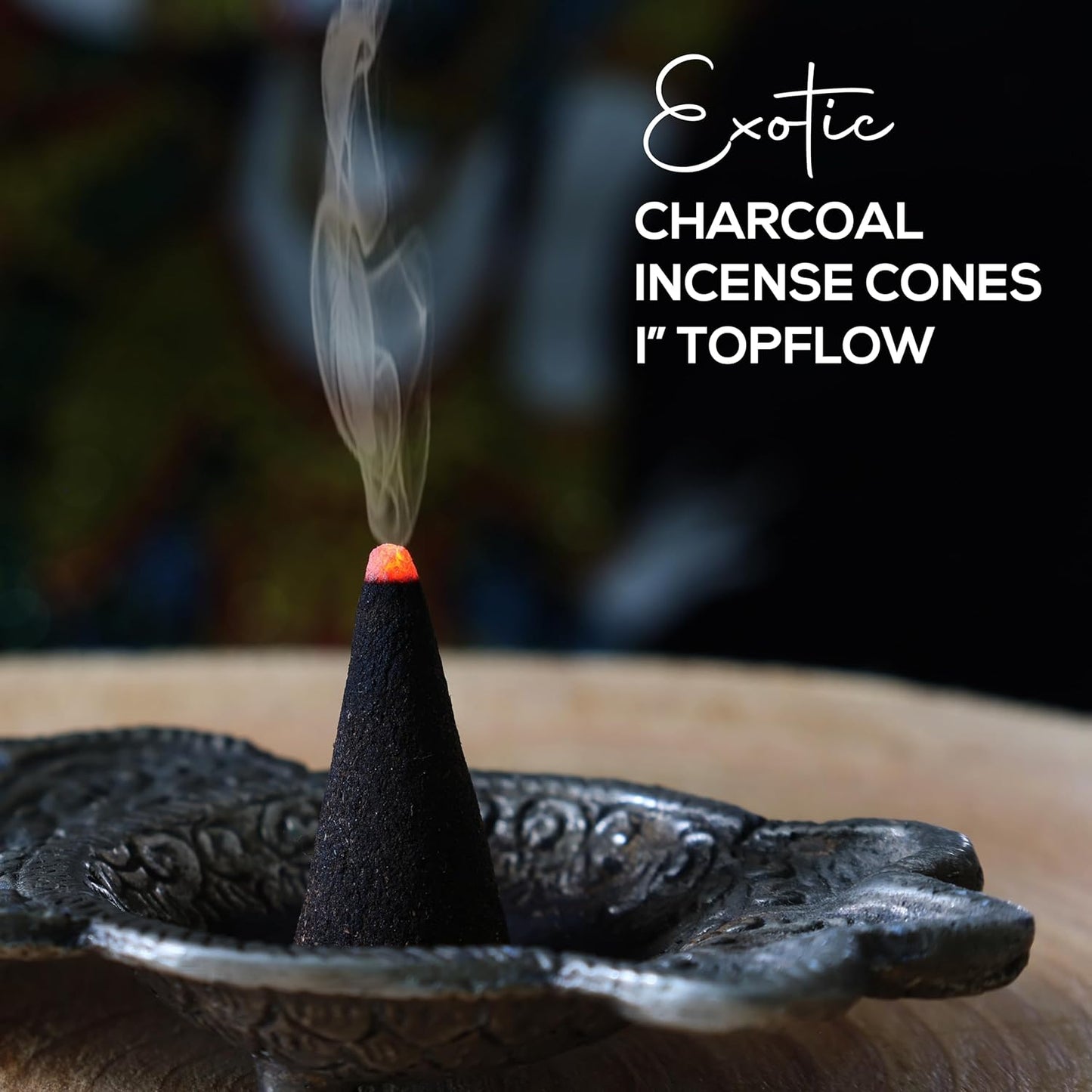 Peppermint Charcoal Incense Cones 1" TOPFLOW - 500 Pack Bulk - Natural Scented Cones Handmade Hand Dipped
