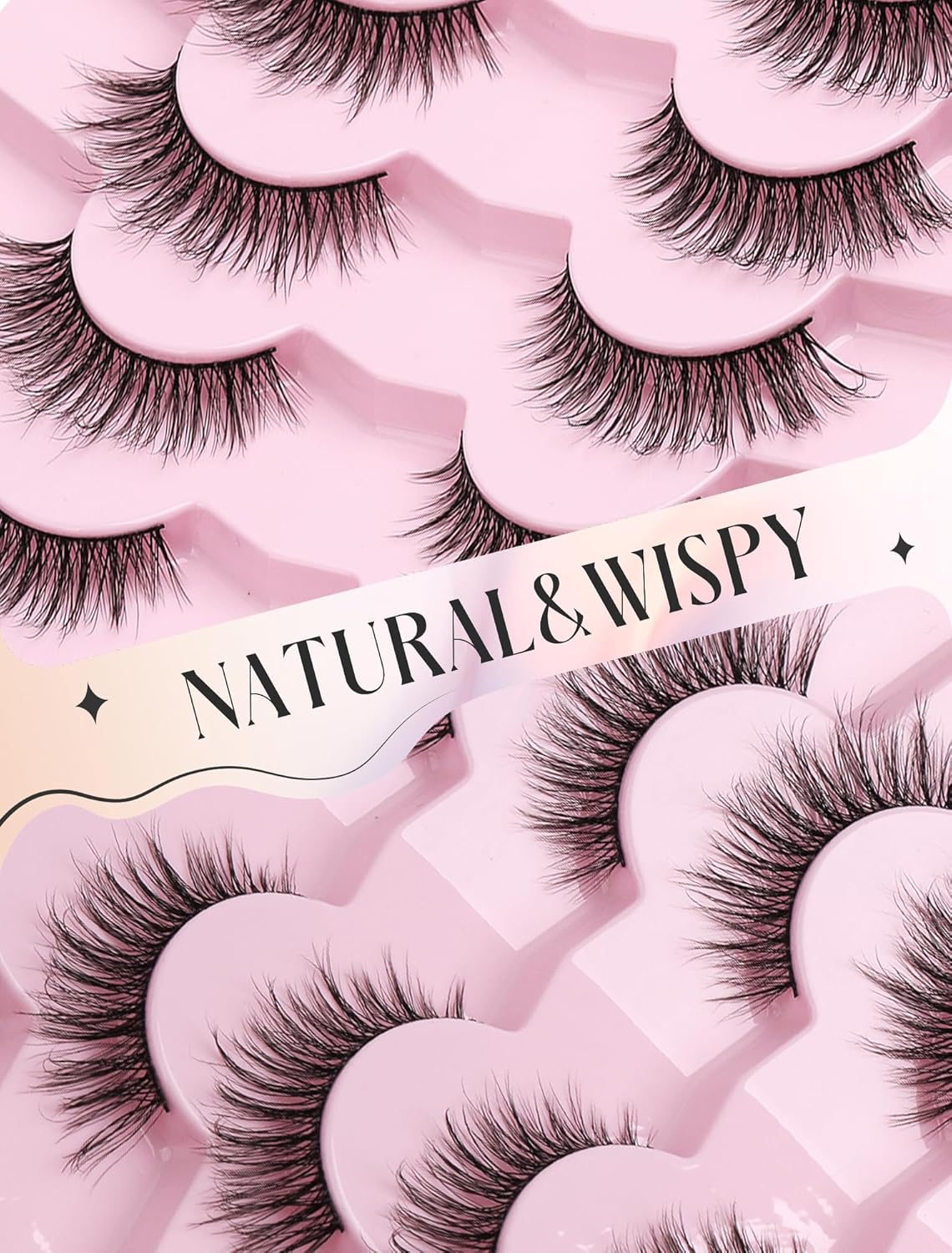 Natural Lashes Mink Natural Eyelashes False Eyelashes Natural Look False Lashes Wispy Eye Lashes Cat Eyelashes Fake Lashes KD02