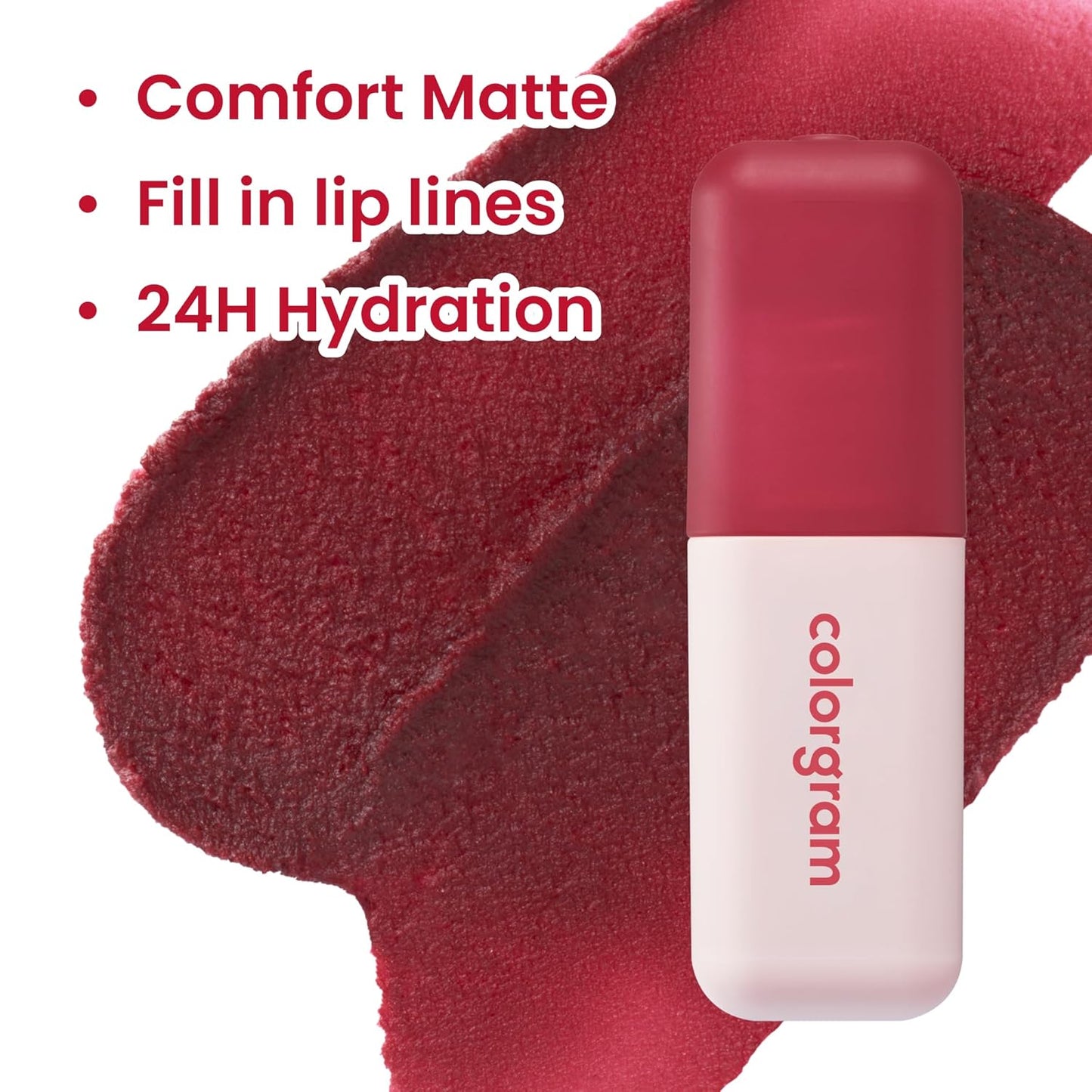 COLORGRAM NUDE BLUR TINT 16 ROMANTIC CORAL | Soft Velvet Matte Liquid Lipstick & Cheek Tint | Lightweight Blurring Tint for a Smooth & Airbrushed Finish | Long-Lasting & Non-Sticky Formula