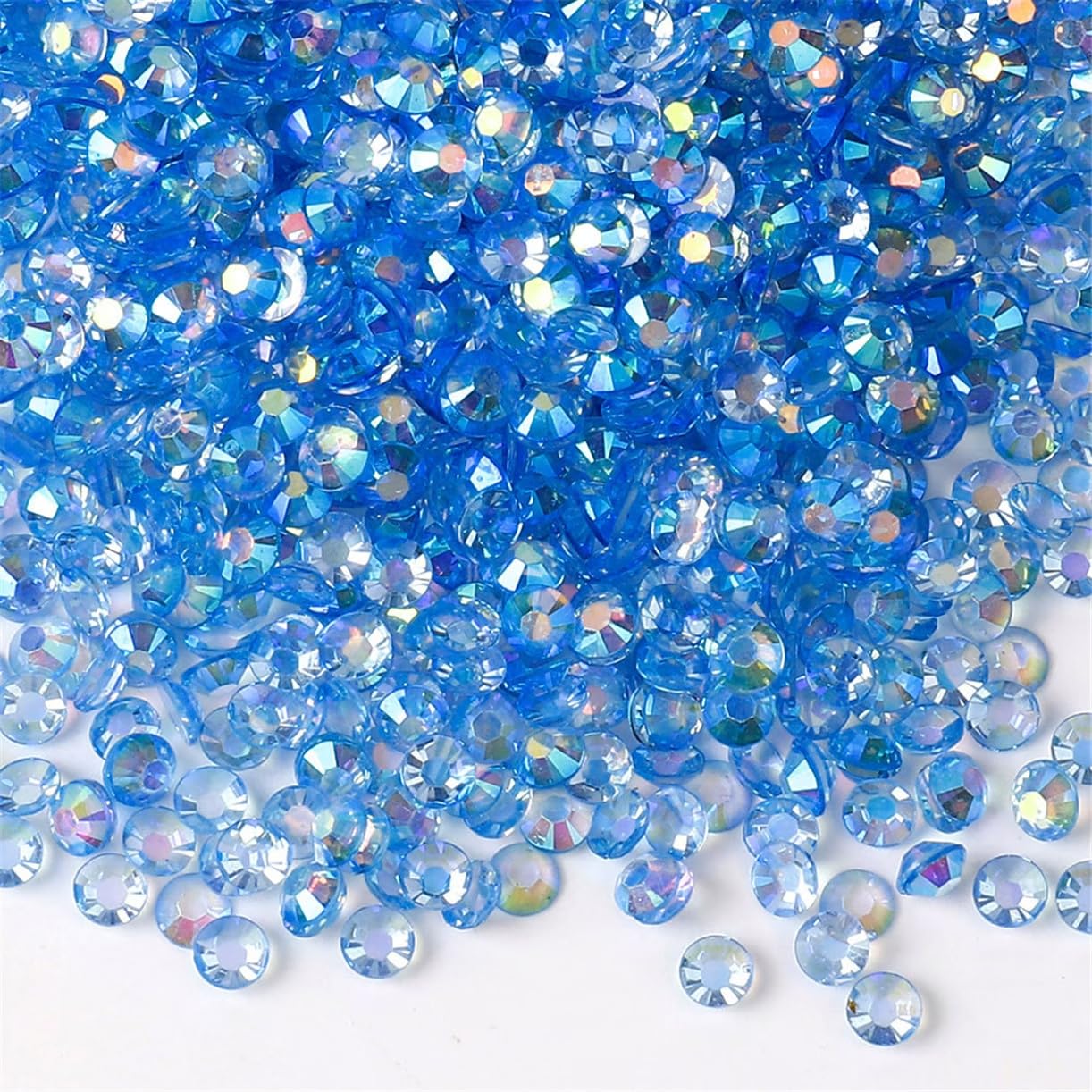 1000 Pieces SS20 5mm Flatback Rhinestones AB Clear Round Gems Crystals for Nail Art DIY Crafts Clothes Shoes Bags （Transparent Light Sapphire AB）