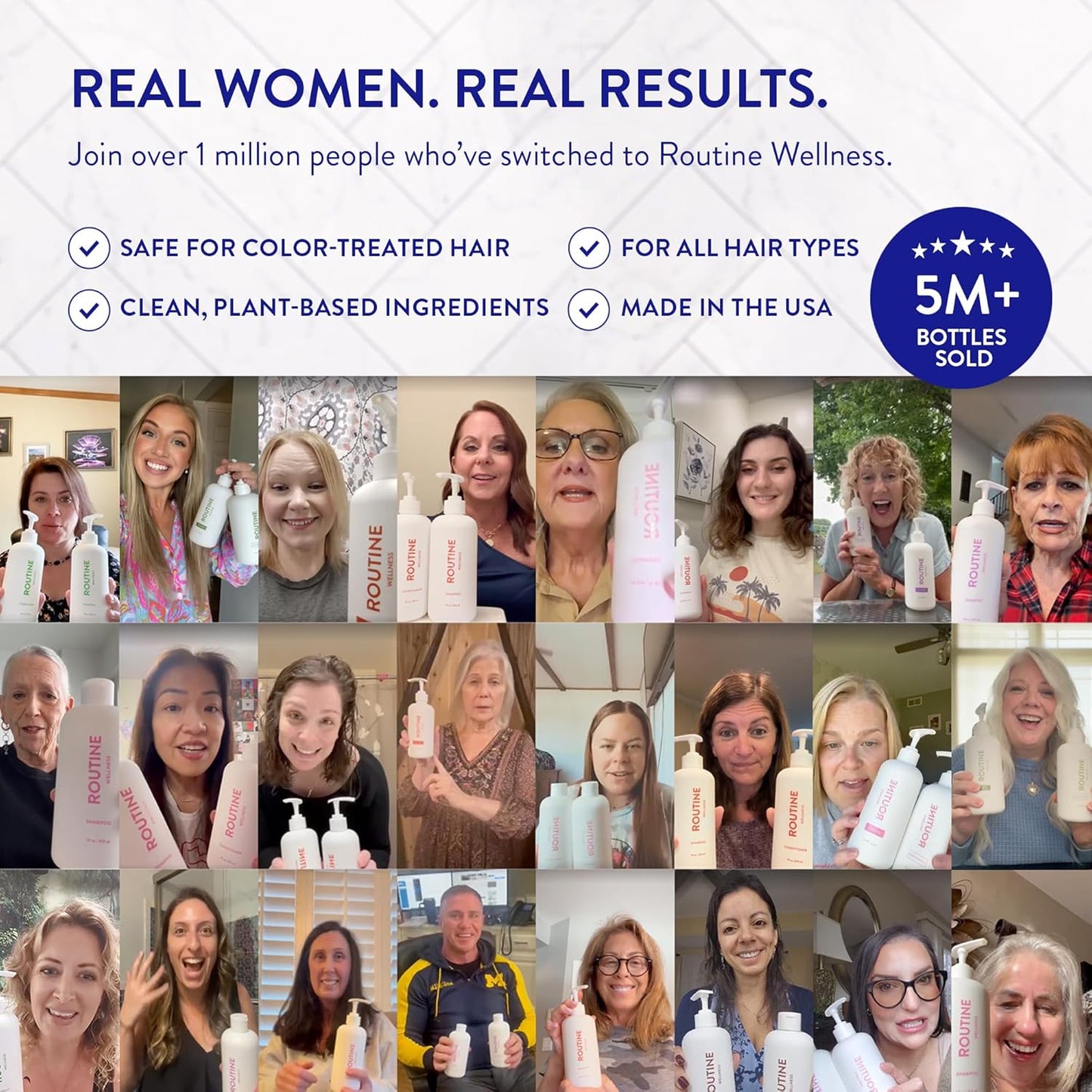 Routine Wellness Anti-Thinning Shampoo for Thinning Hair - Biotin DHT Blocker Women & Men - Color Safe Shampoo for Hair Loss & Healthy Hair - Coconut & Vanilla 14oz (Pack of 2)