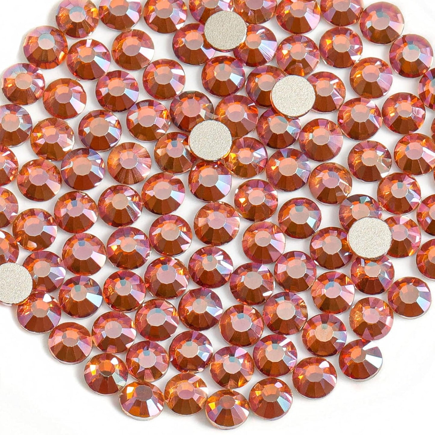 Beadsland Flat Back Crystal Rhinestones Round Gems,Amber,1.9-2.1mm,SS6/1440pcs