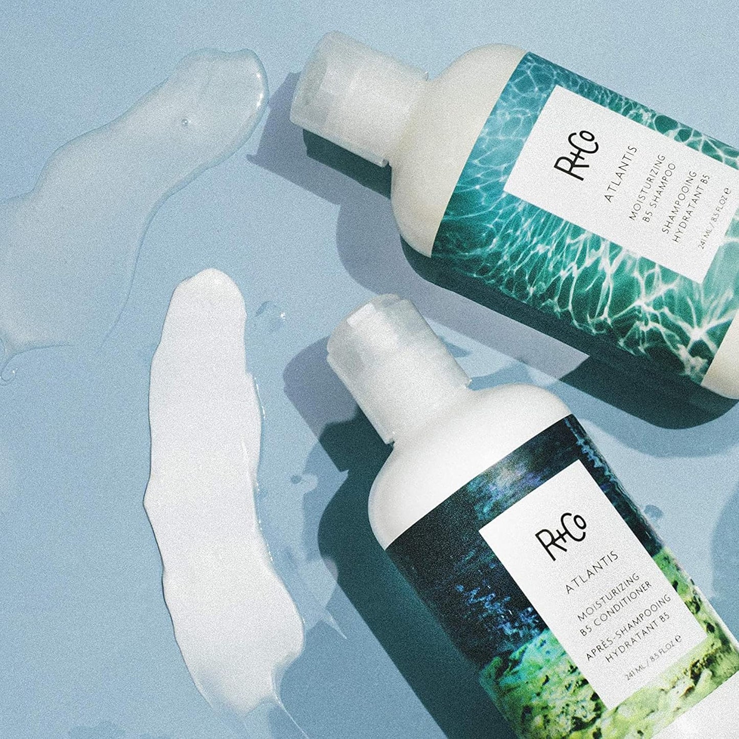 R+Co Atlantis Moisturizing B5 Shampoo + Conditioner + High Dive Deluxe Sample | Vegan + Cruelty-Free | 2 x 8.5 Oz + .5 Oz Deluxe Sample