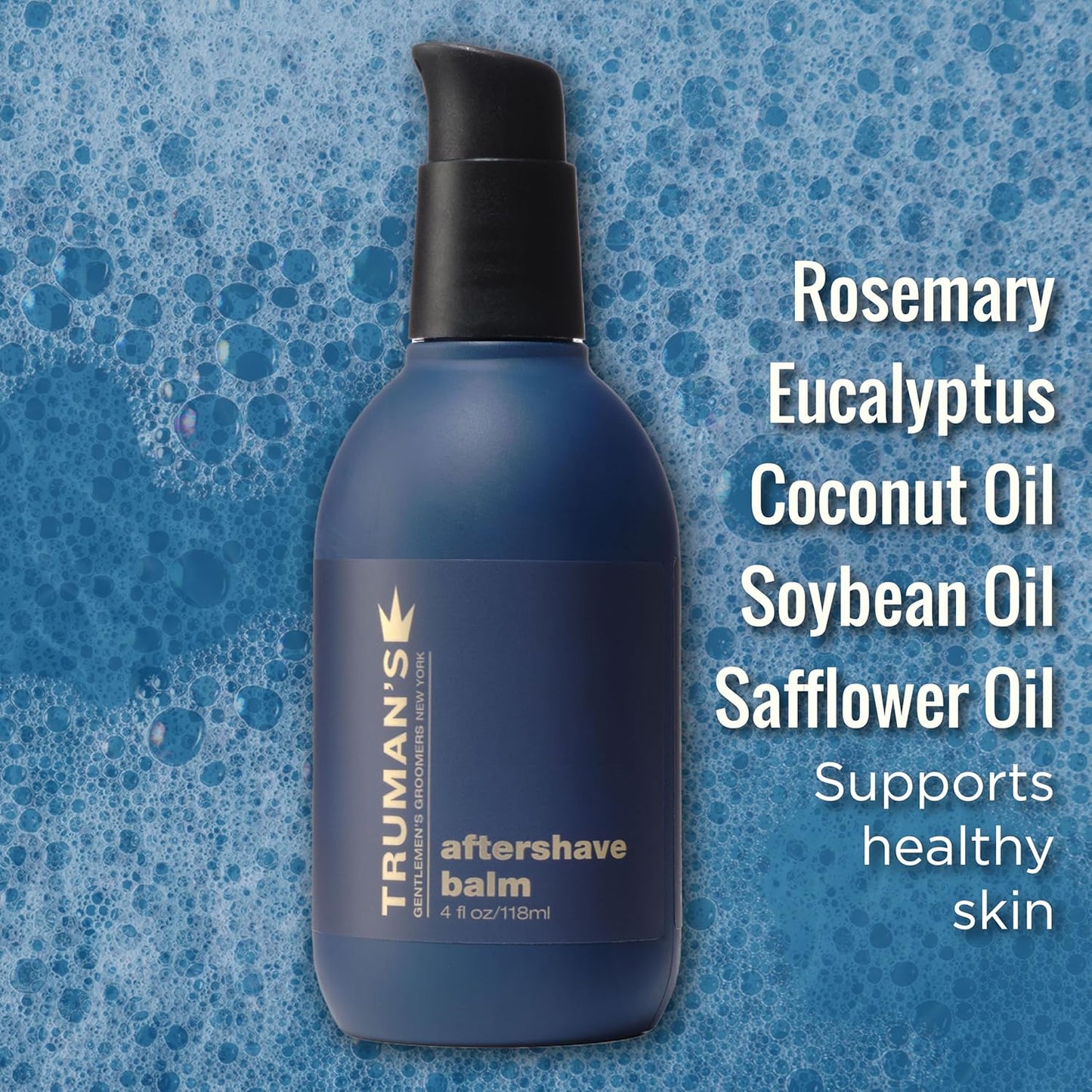 Truman's Gentlemen's Groomers Men's Aftershave Balm, Soothing & Moisturizing for Smooth, Hydrated Skin, 4 fl. oz.