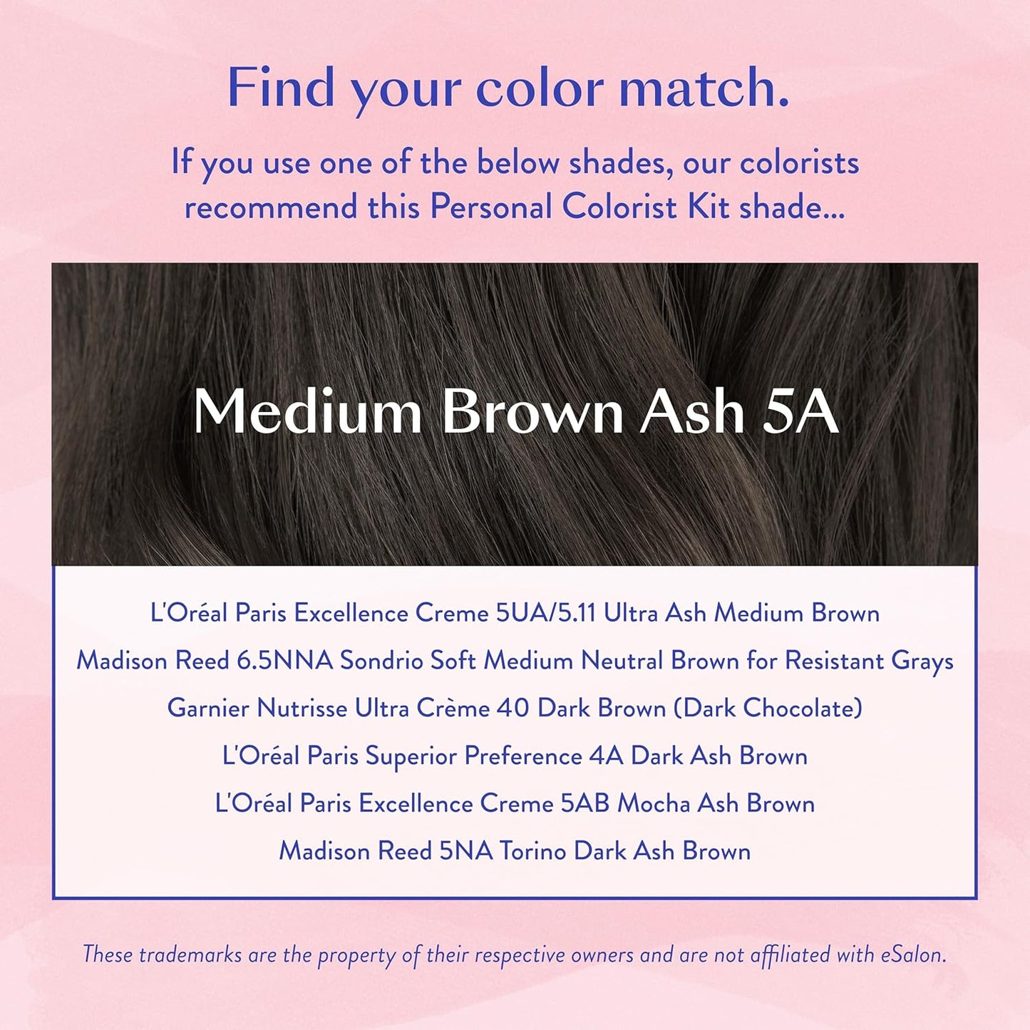 eSalon Permanent Hair Color Kit - Medium Brown Ash - Professional-Grade Ammonia-Free Dye for Up To 100% Gray Coverage on All Hair Types