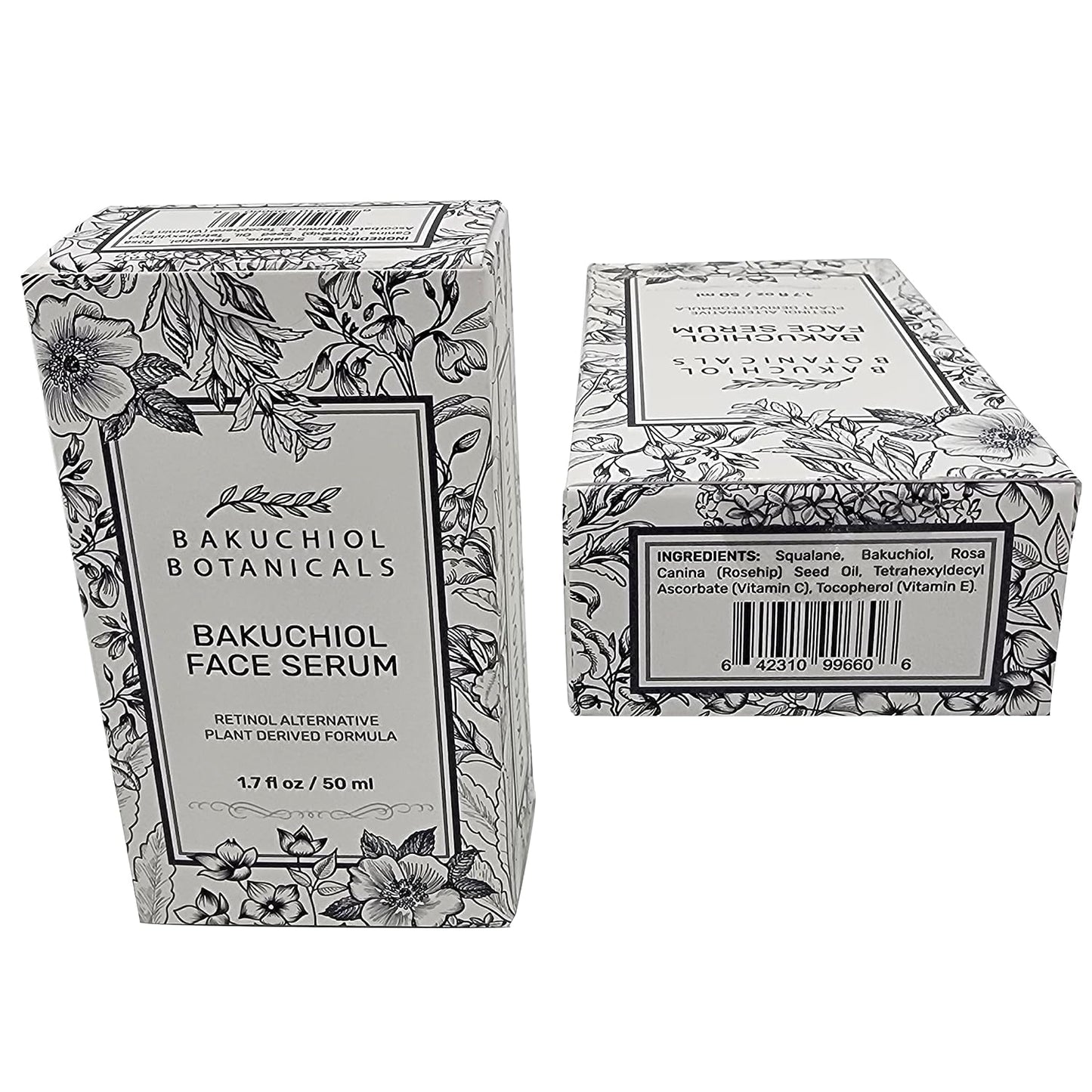 Bakuchol Botanicals Gift Set with Travel Case, Includes Face Serum, Toner & Cleanser All-in-One, Eye Cream, Moisturizer