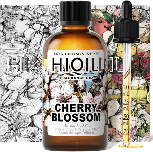 HIQILI Cherry Blossom Fragrance Oil, Floral Perfume Oil, Candle Scents for Candle Making, for Diffuser & Fresh Spray, Long-Lasting Scent - 1 Fl Oz
