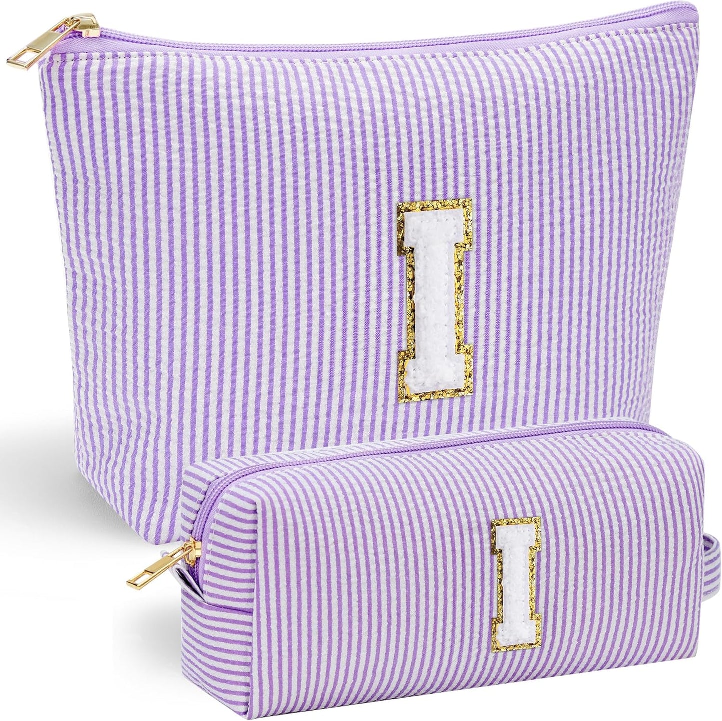 YOOLIFE Birthday Gifts for Women Mom - Makeup Bag Gifts Idea for Her Mom Teacher | Personalized Cute Initial Makeup Bag Pouch for Women Friends Female Girlfriend Wife | Cosmetic Travel Toiletry Bag I